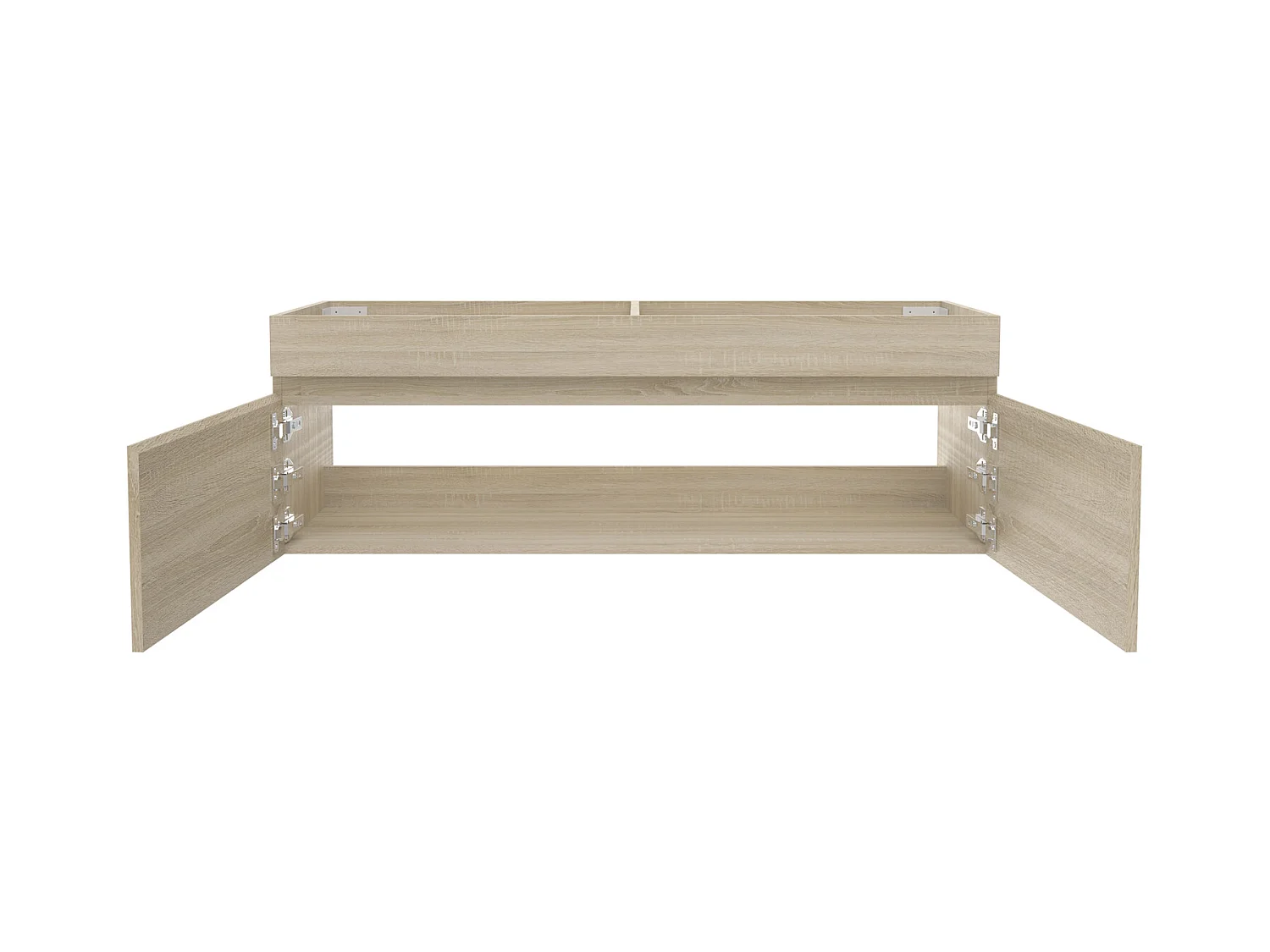 AICA Meuble Salle de Bain sans compter vasque 120cm Chêne + 2 portes