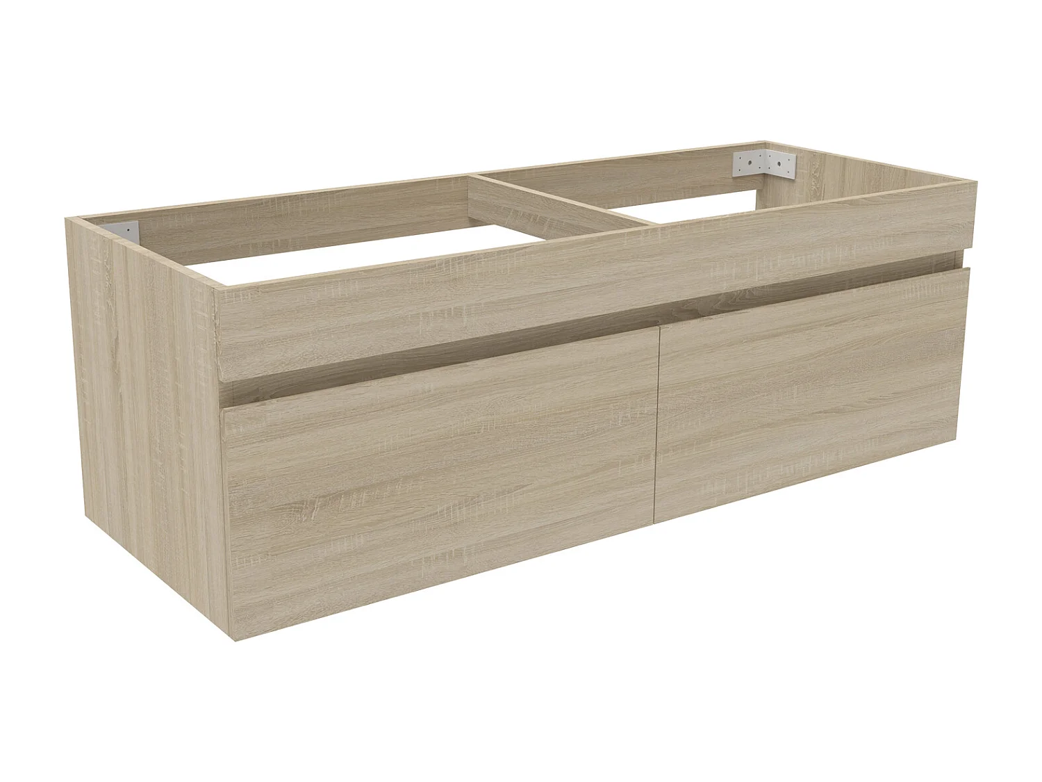 AICA Meuble Salle de Bain sans compter vasque 120cm Chêne + 2 portes