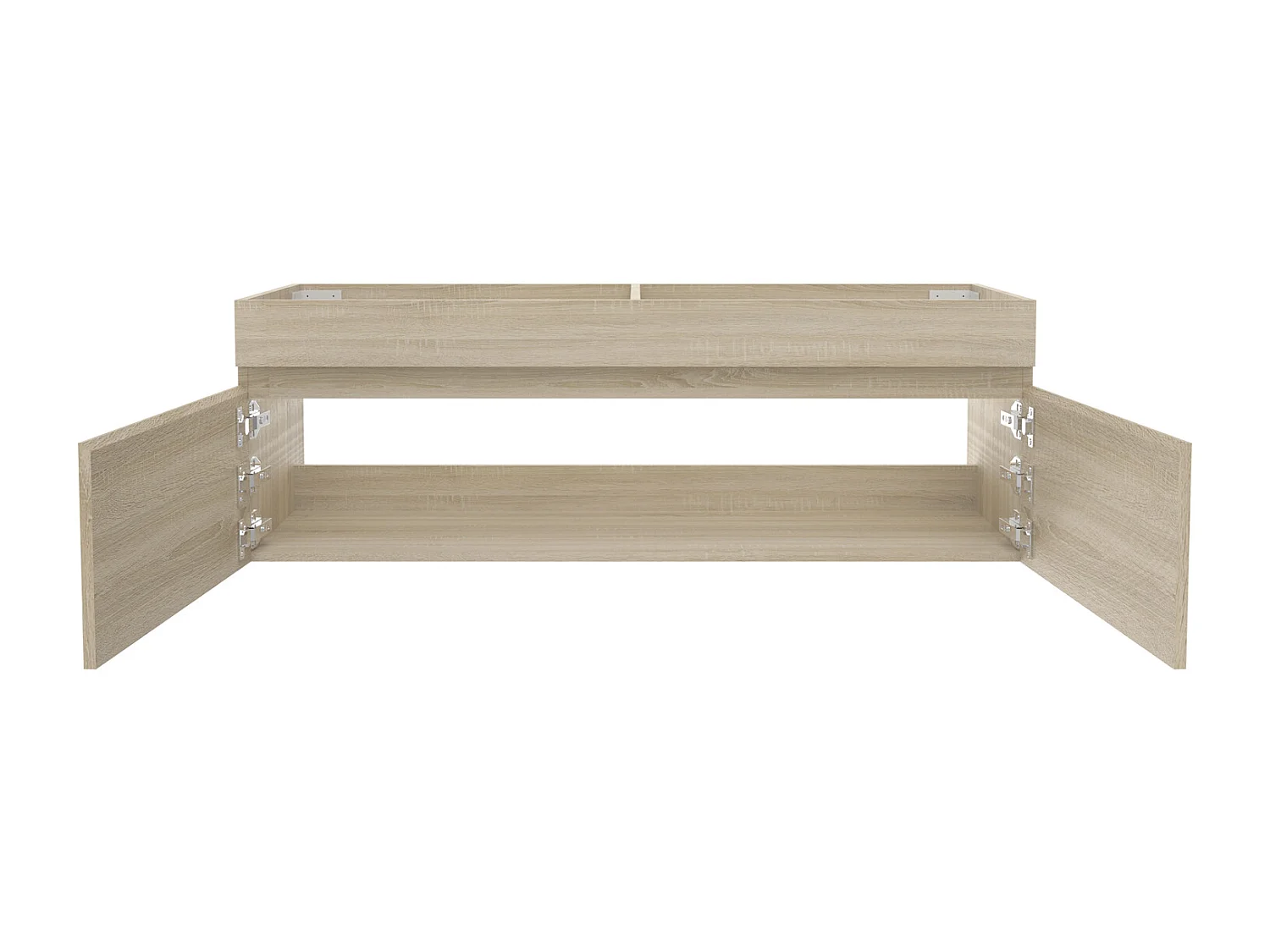 AICA Meuble Salle de Bain sans compter vasque 120cm Chêne + 2 portes