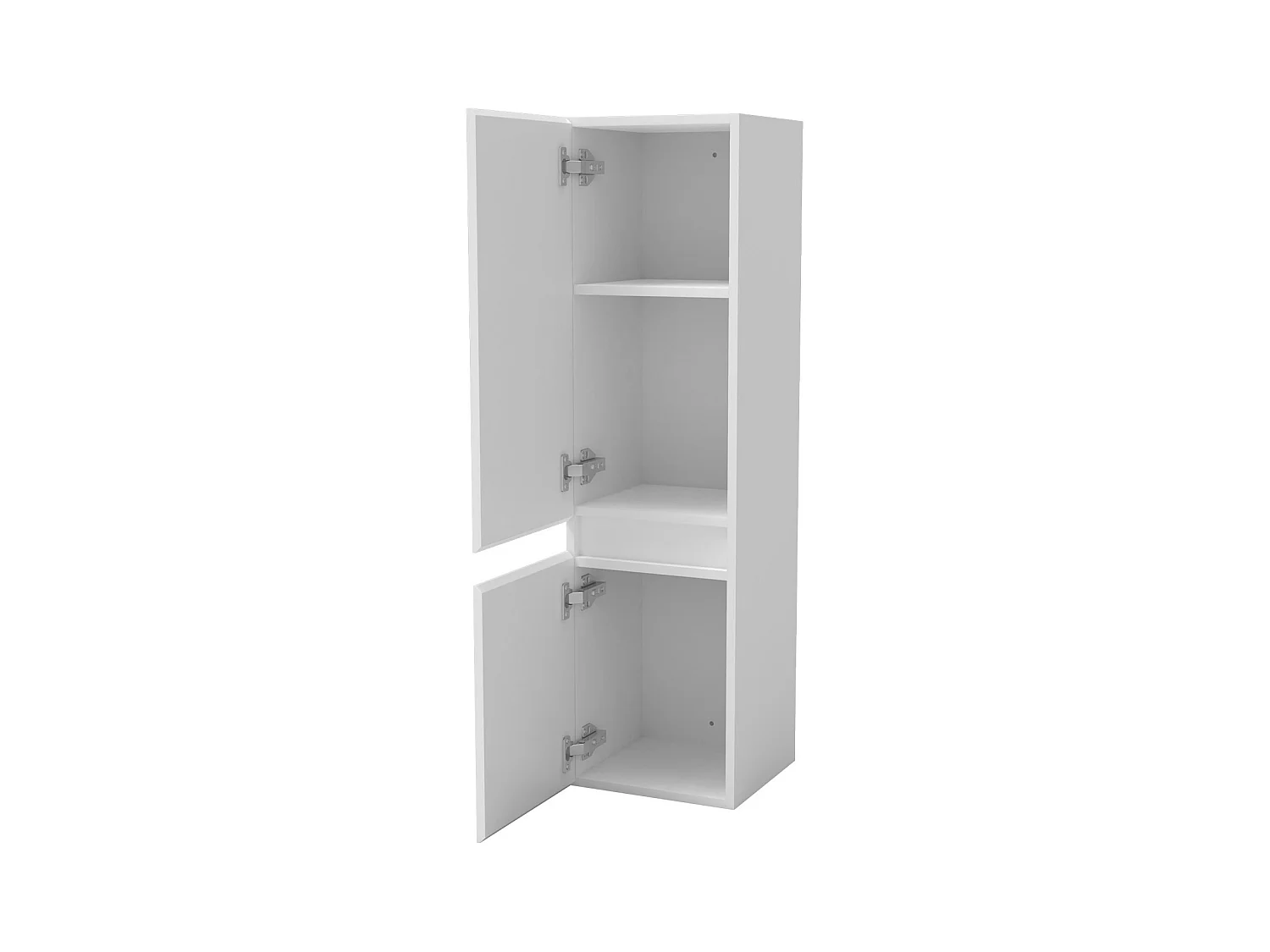 AICA Colonne de Salle de Bain Haute avec 2 Porte, Compartiment,30x30x110cm Blanc