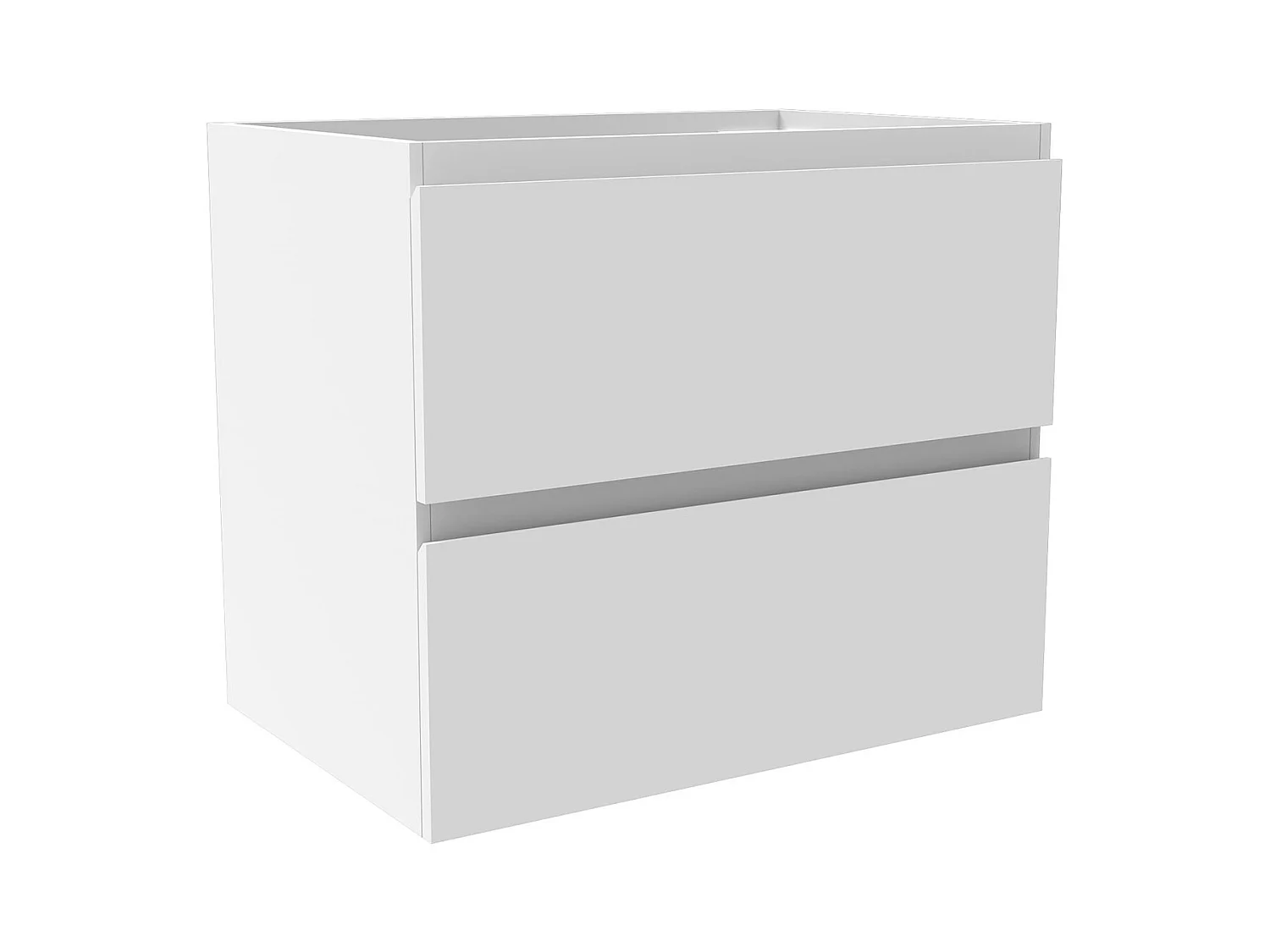 AICA Meuble Salle de Bain de rangement avec deux tiroirs, 60 x 38.5 x 52 cm, blanc，sans vasque