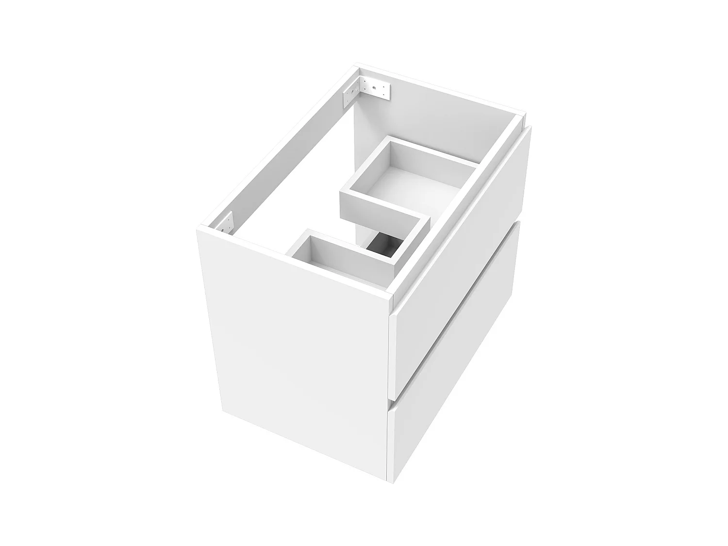 AICA Meuble Salle de Bain de rangement avec deux tiroirs, 60 x 38.5 x 52 cm, blanc，sans vasque