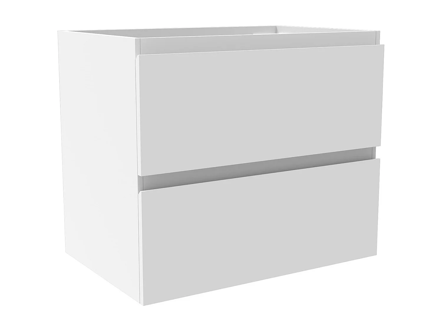 AICA Meuble Salle de Bain de rangement avec deux tiroirs, 60 x 38.5 x 52 cm, blanc，sans vasque