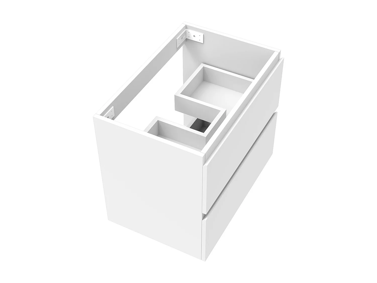 AICA Meuble Salle de Bain de rangement avec deux tiroirs, 60 x 38.5 x 52 cm, blanc，sans vasque