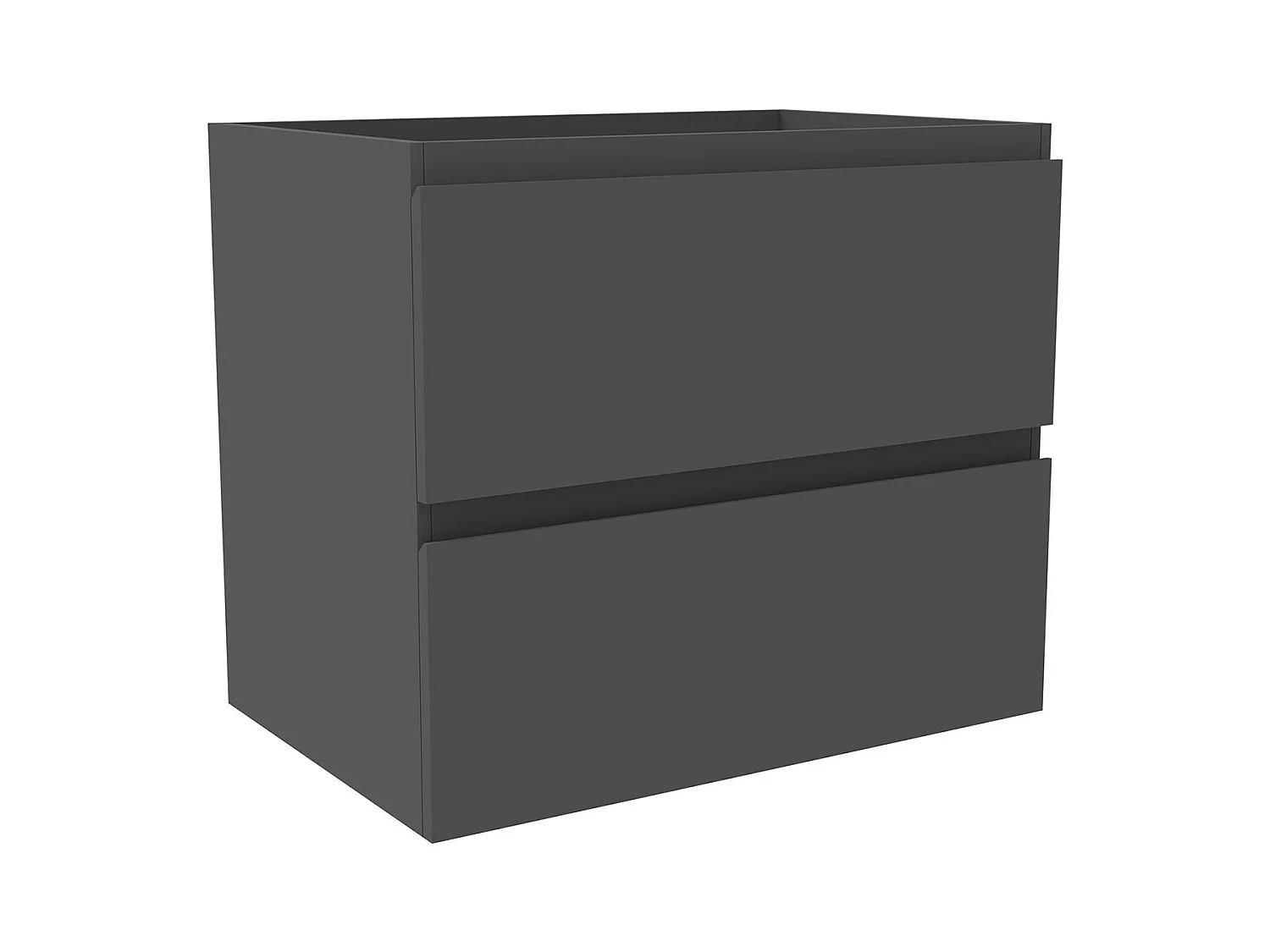 AICA Meuble Salle de Bain de rangement avec deux tiroirs, 60 x 38.5 x 52 cm, Anthracite，sans vasque