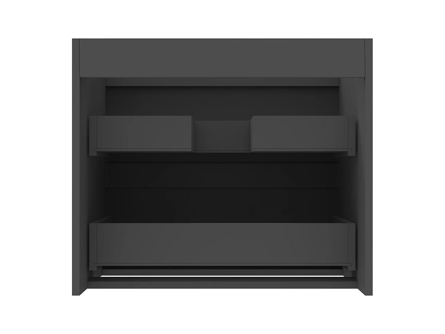 AICA Meuble Salle de Bain de rangement avec deux tiroirs, 60 x 38.5 x 52 cm, Anthracite，sans vasque