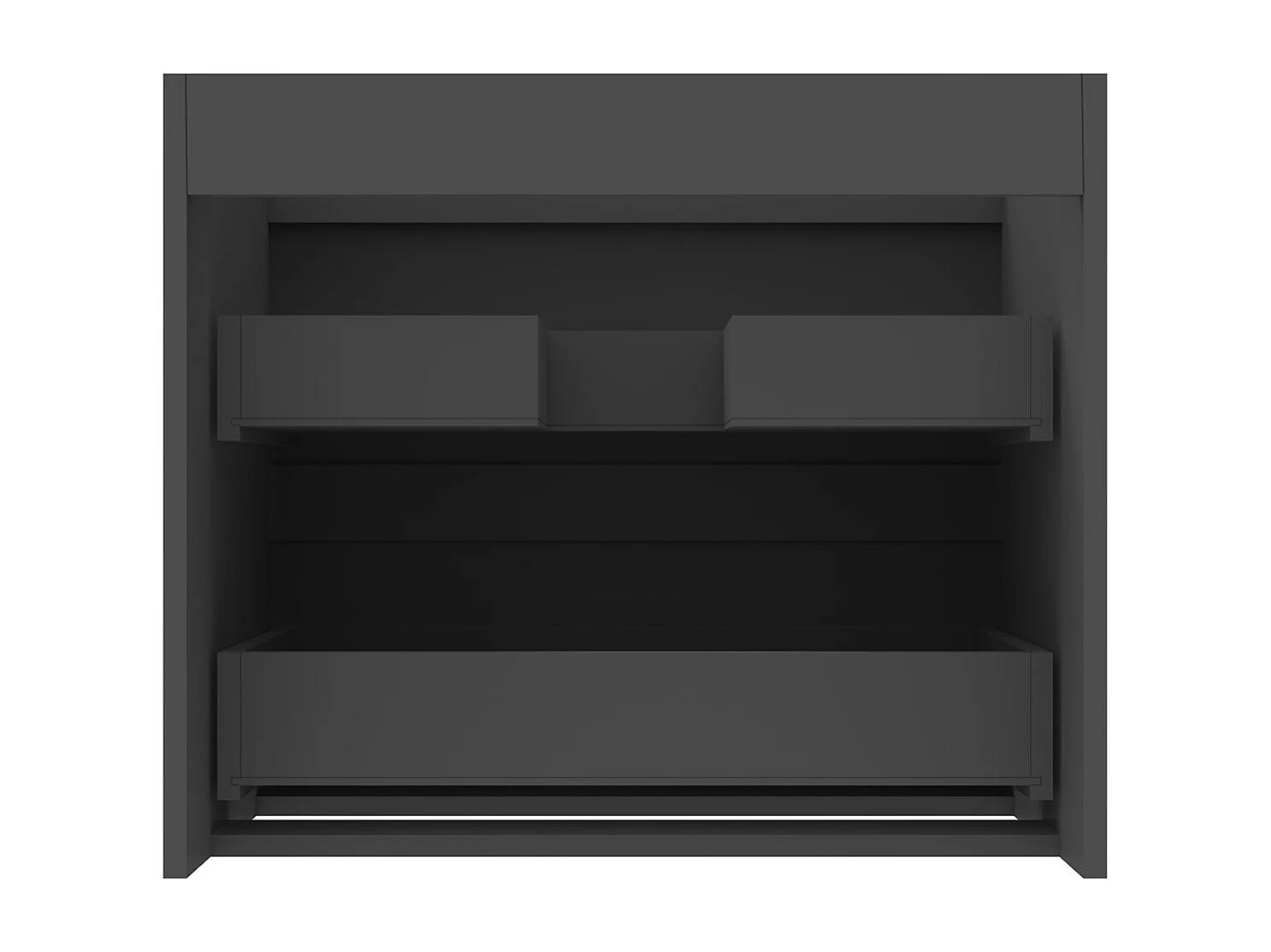 AICA Meuble Salle de Bain de rangement avec deux tiroirs, 60 x 38.5 x 52 cm, Anthracite，sans vasque