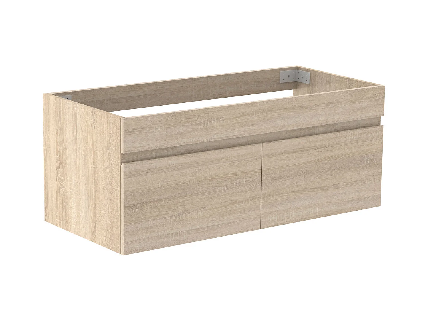 AICA Meuble Salle de Bain de rangement avec 2 portes ouvrantes, 99 x 45 x 40 cm, Chêne，sans vasque