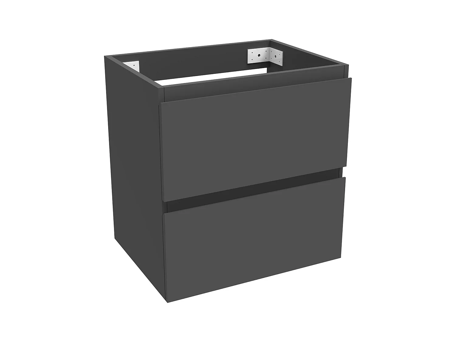 AICA Meuble Salle de Bain Anthracite 50cm, suspendu avec 2 tiroirs, sans compter vasque