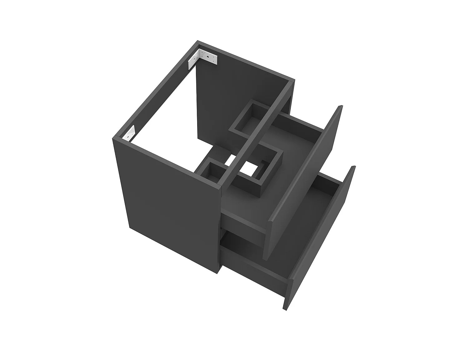 AICA Meuble Salle de Bain Anthracite 50cm, suspendu avec 2 tiroirs, sans compter vasque