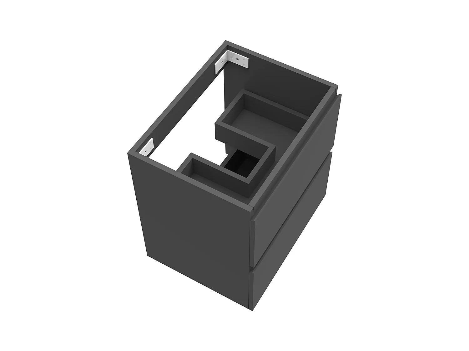 AICA Meuble Salle de Bain Anthracite 50cm, suspendu avec 2 tiroirs, sans compter vasque