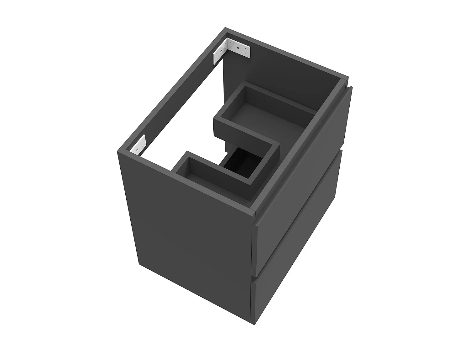 AICA Meuble Salle de Bain Anthracite 50cm, suspendu avec 2 tiroirs, sans compter vasque