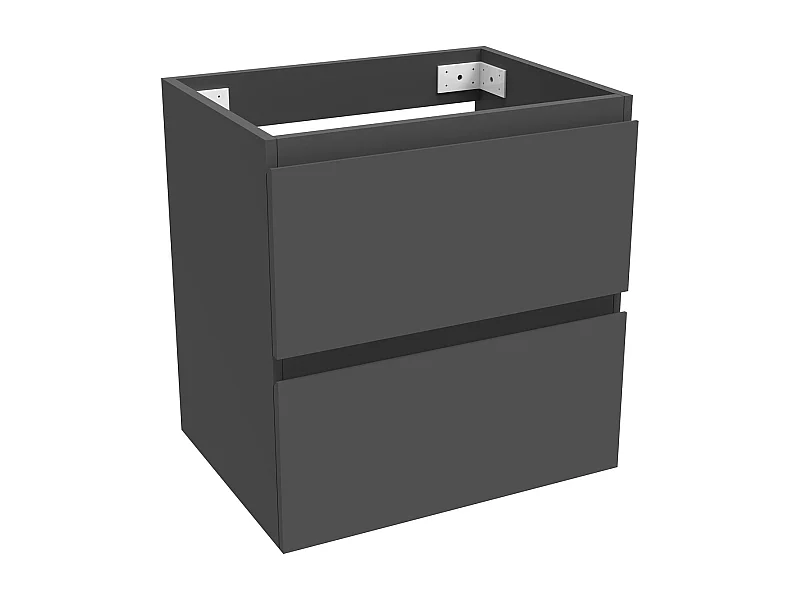 AICA Meuble Salle de Bain Anthracite 50cm, suspendu avec 2 tiroirs, sans compter vasque