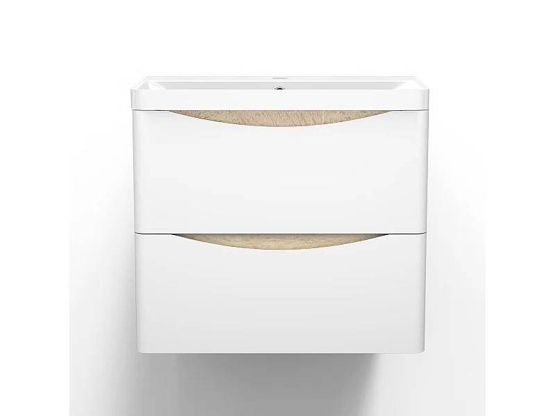 AICA Meuble Salle de Bain de Rangement avec Tiroir, 59 x 34.5 x 50 cm, Blanc，sans vasque