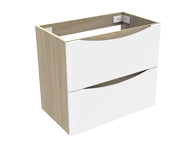 AICA Meuble Salle de Bain de Rangement avec Tiroir, 59 x 34.5 x 50 cm, Blanc，sans vasque