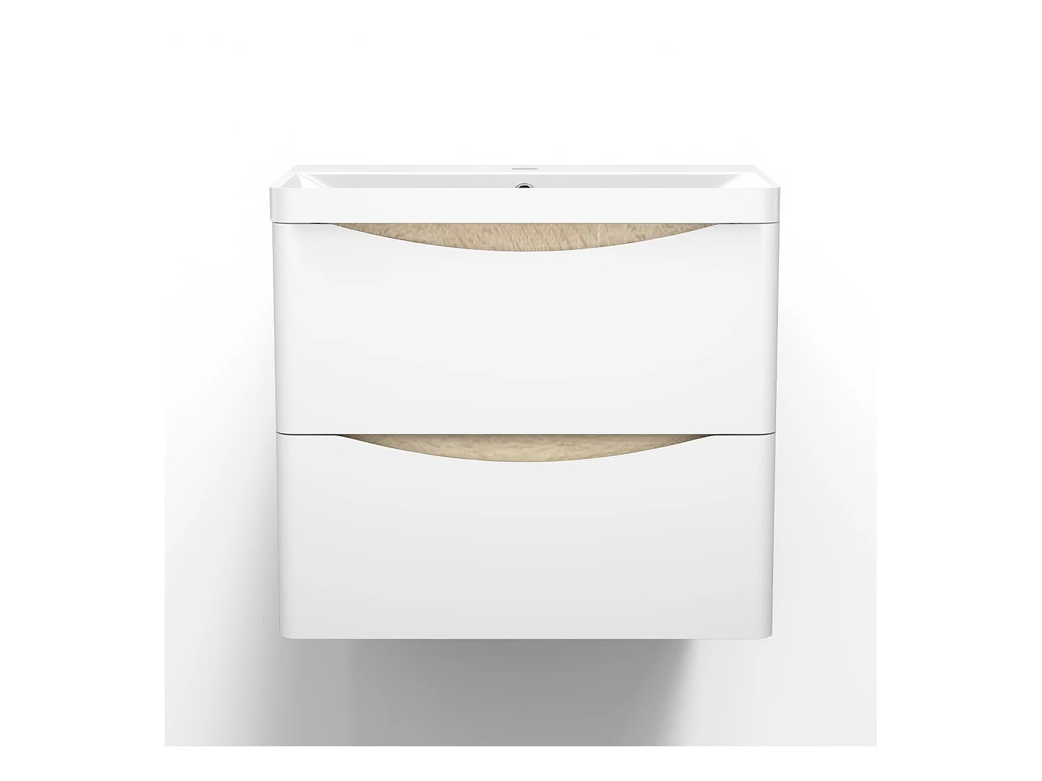 AICA Meuble Salle de Bain de Rangement avec Tiroir, 59 x 34.5 x 50 cm, Blanc，sans vasque