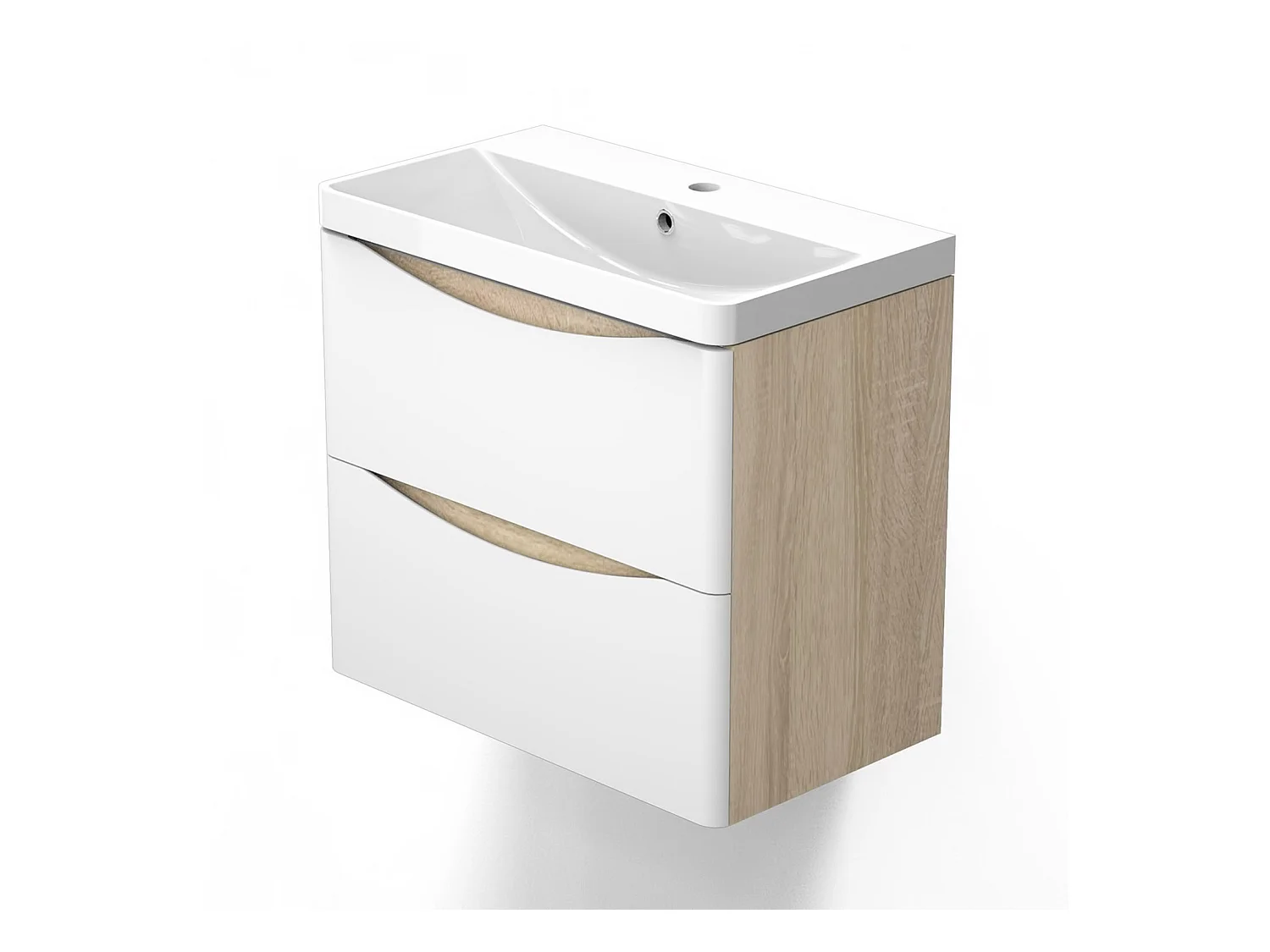AICA Meuble Salle de Bain de Rangement avec Tiroir, 59 x 34.5 x 50 cm, Blanc，sans vasque