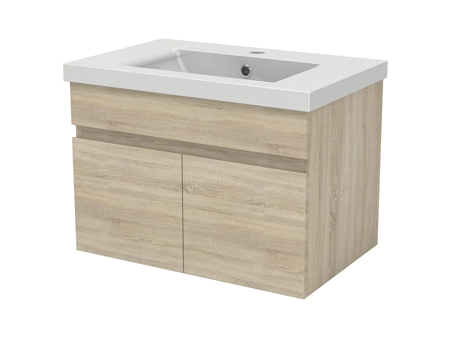 AICA Meuble Salle de Bain de rangement avec 2 portes ouvrantes, sans vasque, 59 x 38,5 x 40 cm, Blanc