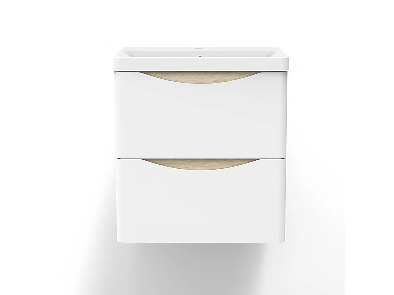 AICA Meuble Salle de Bain de Rangement avec Tiroir, 49.5 x 34.5 x 50cm, Blanc，sans vasque