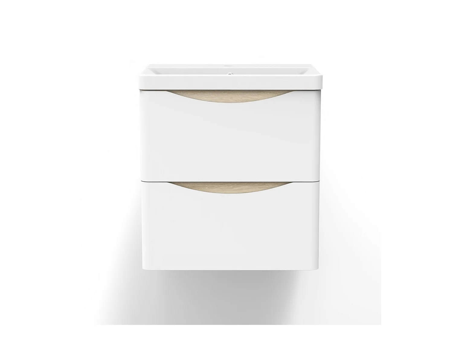 AICA Meuble Salle de Bain de Rangement avec Tiroir, 49.5 x 34.5 x 50cm, Blanc，sans vasque