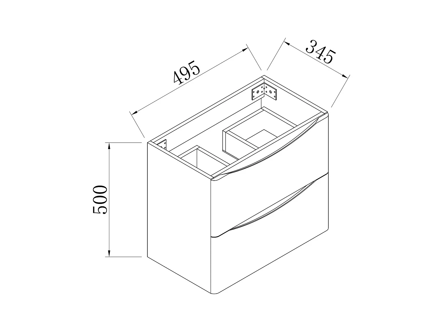 AICA Meuble Salle de Bain de Rangement avec Tiroir, 49.5 x 34.5 x 50cm, Blanc，sans vasque