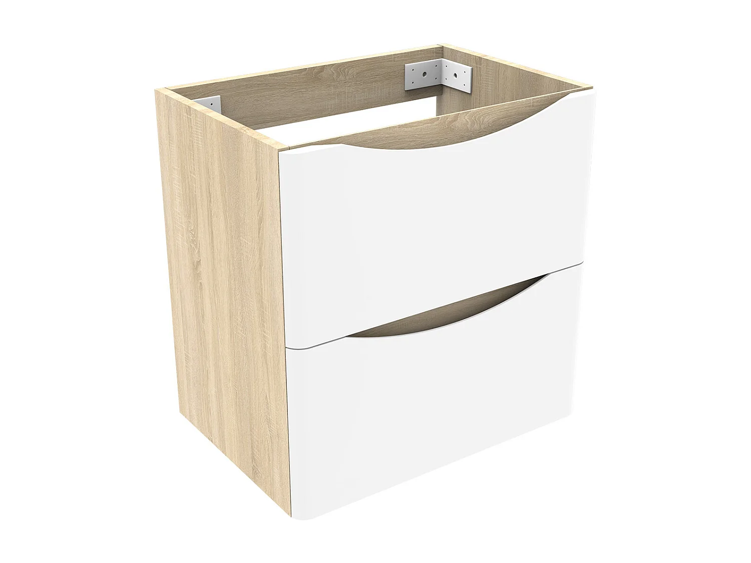 AICA Meuble Salle de Bain de Rangement avec Tiroir, 49.5 x 34.5 x 50cm, Blanc，sans vasque
