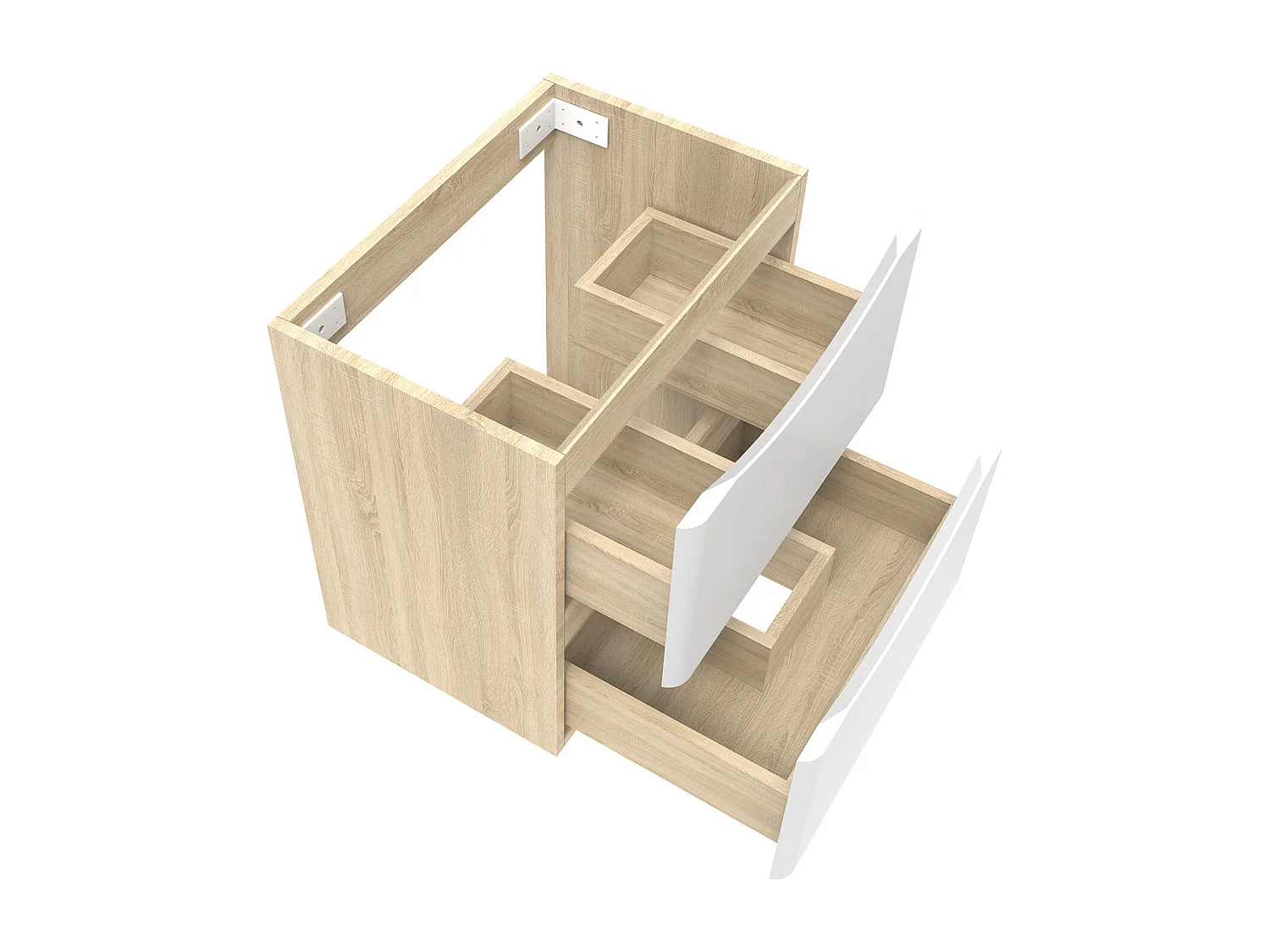 AICA Meuble Salle de Bain de Rangement avec Tiroir, 49.5 x 34.5 x 50cm, Blanc，sans vasque