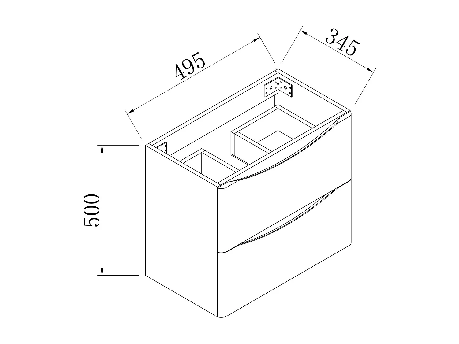 AICA Meuble Salle de Bain de Rangement avec Tiroir, 49.5 x 34.5 x 50cm, Blanc，sans vasque