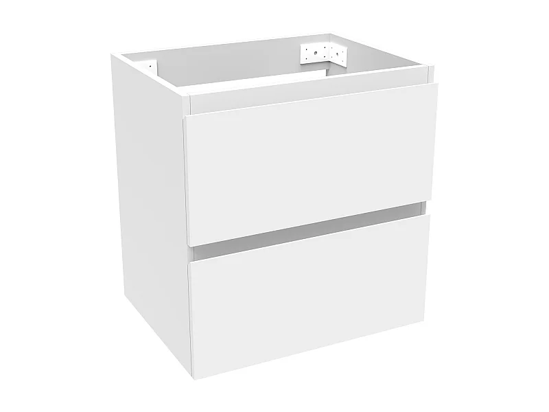 AICA Meuble Salle de Bain Blanc 50cm, suspendu avec 2 tiroirs, sans compter vasque