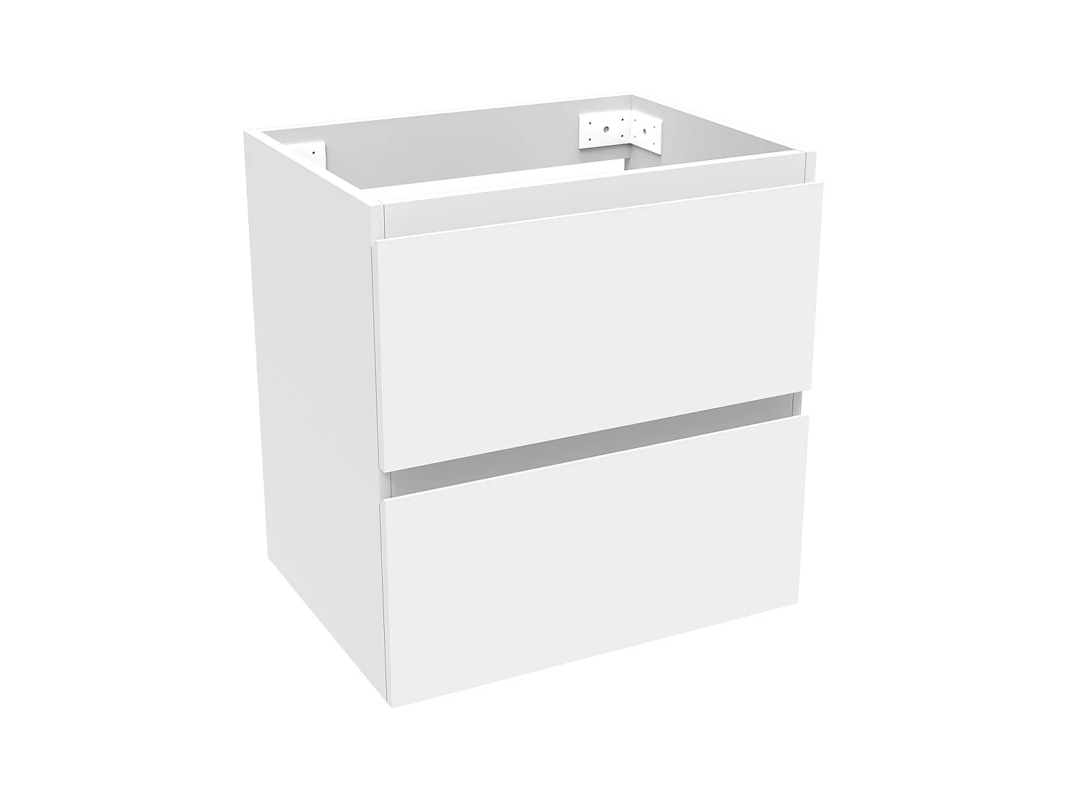 AICA Meuble Salle de Bain Blanc 50cm, suspendu avec 2 tiroirs, sans compter vasque