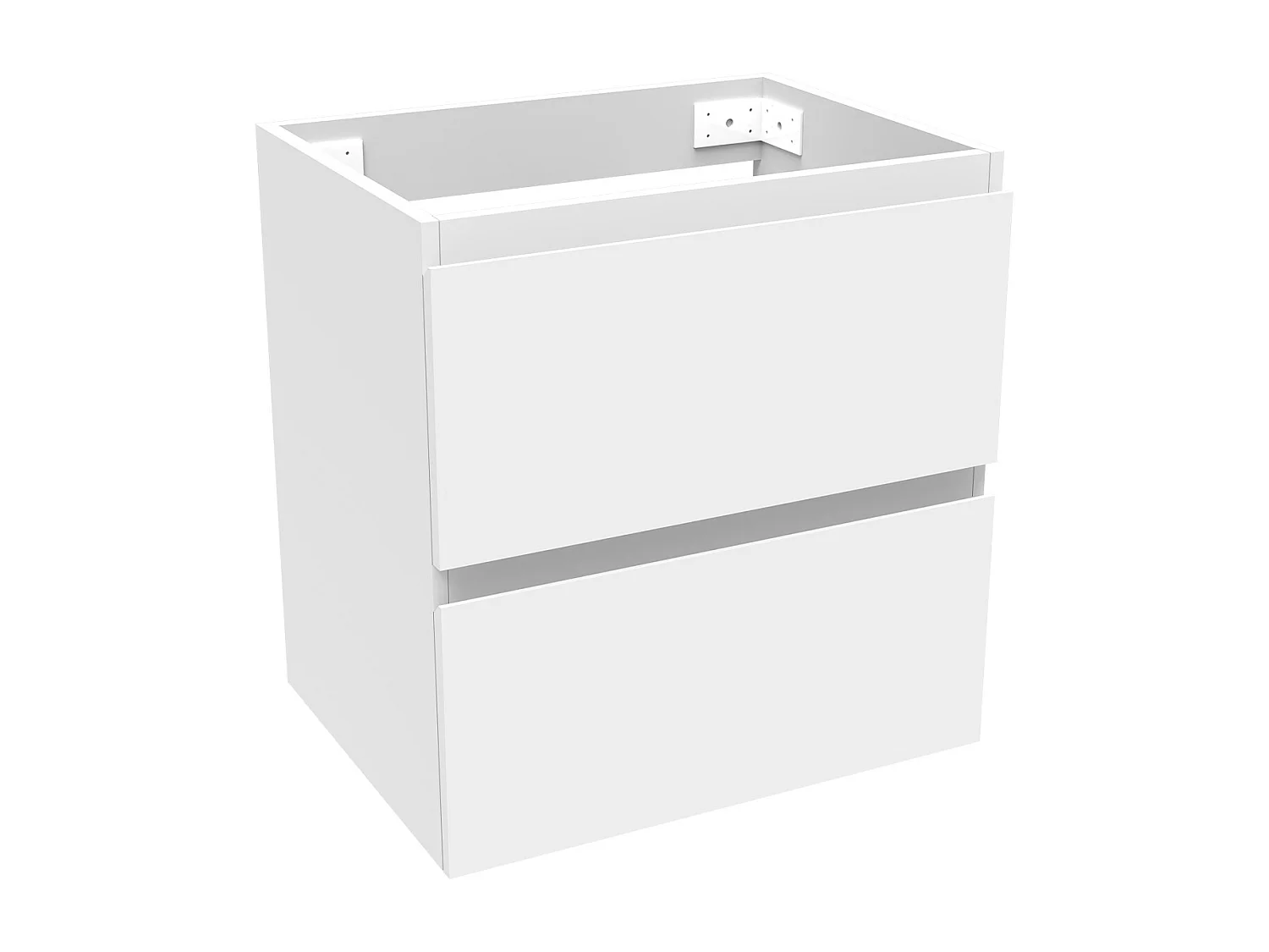 AICA Meuble Salle de Bain Blanc 50cm, suspendu avec 2 tiroirs, sans compter vasque