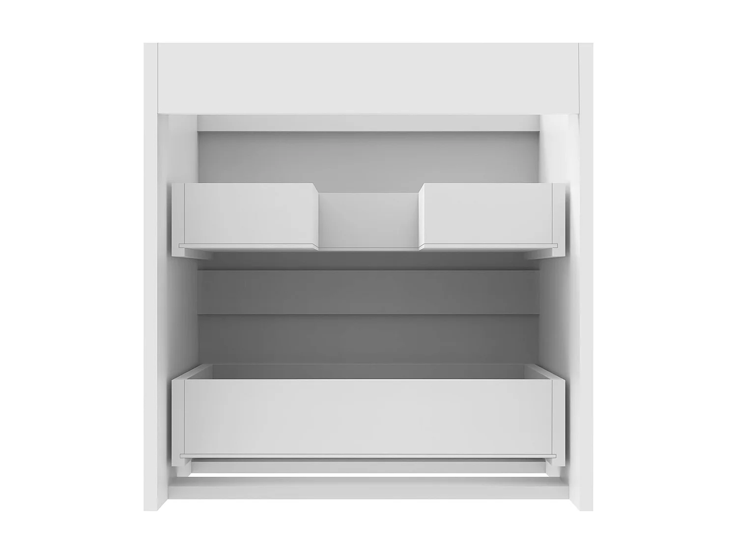 AICA Meuble Salle de Bain Blanc 50cm, suspendu avec 2 tiroirs, sans compter vasque