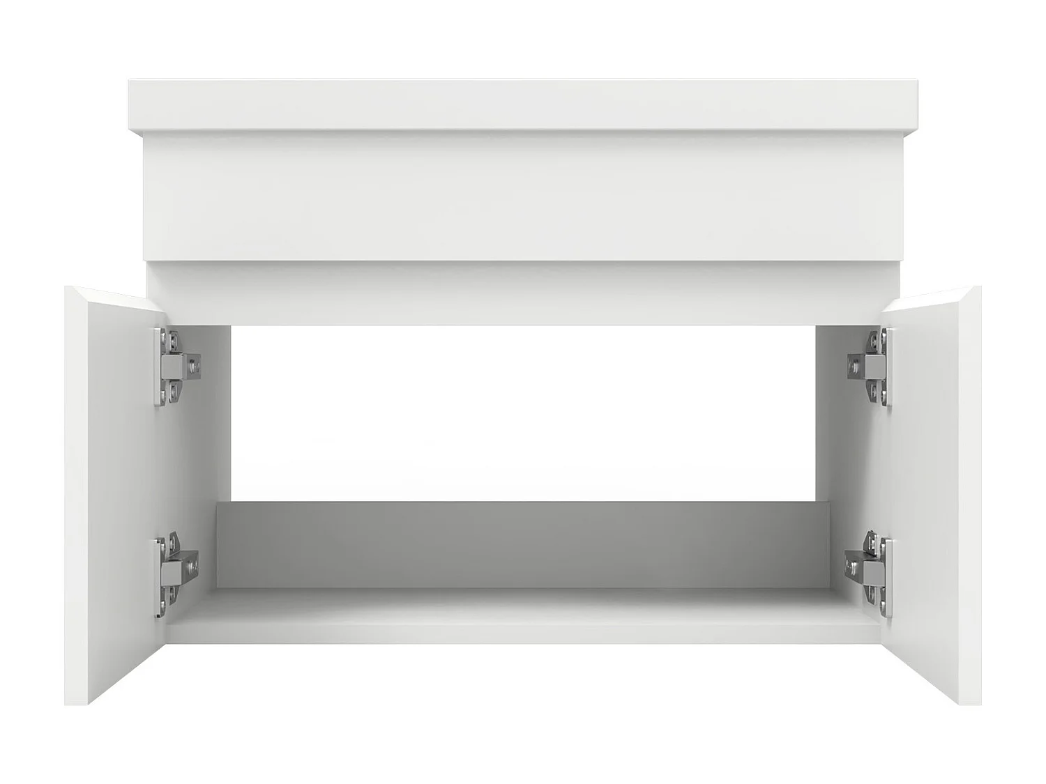 AICA Meuble Salle de Bain de rangement avec 2 portes ouvrantes, sans vasque, 59 x 38,5 x 40 cm, Blanc