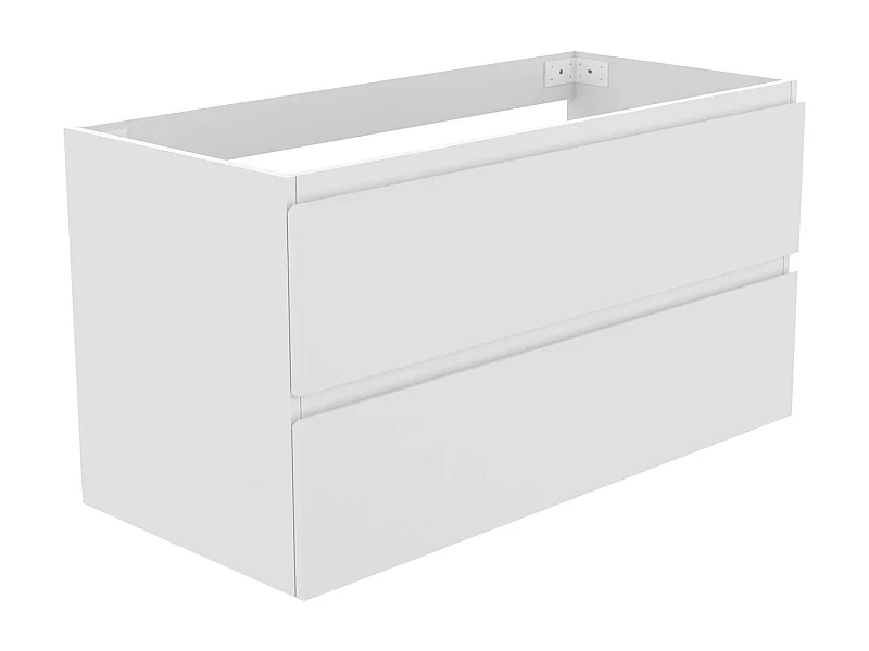 AICA Meuble Salle de Bain Blanc 100cm, suspendu avec 2 tiroirs, sans compter vasque