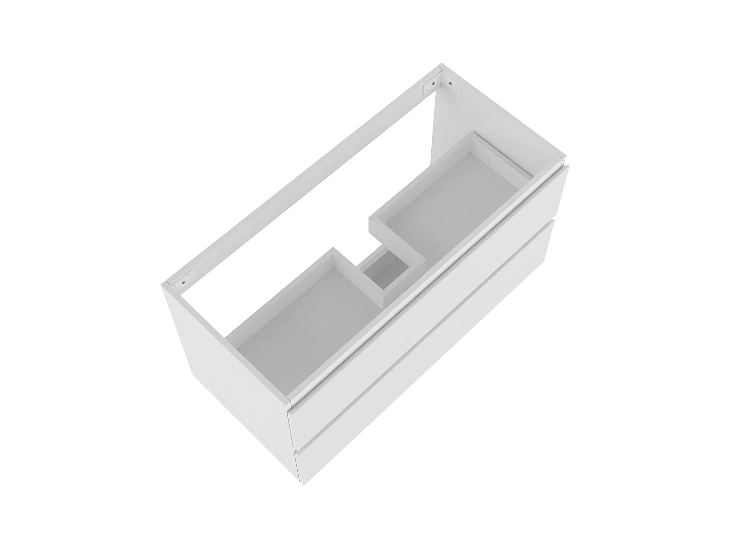 AICA Meuble Salle de Bain Blanc 100cm, suspendu avec 2 tiroirs, sans compter vasque