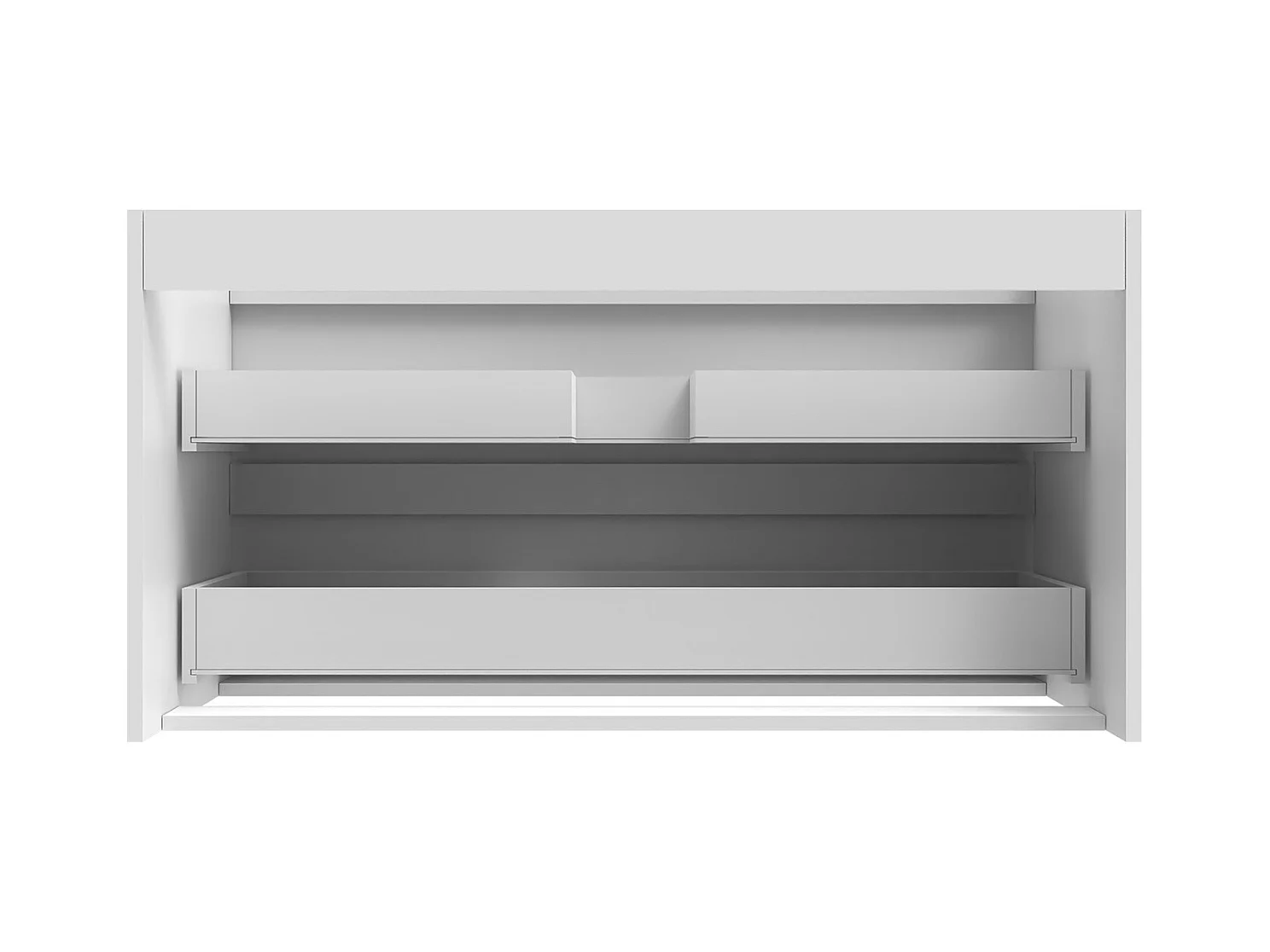 AICA Meuble Salle de Bain Blanc 100cm, suspendu avec 2 tiroirs, sans compter vasque