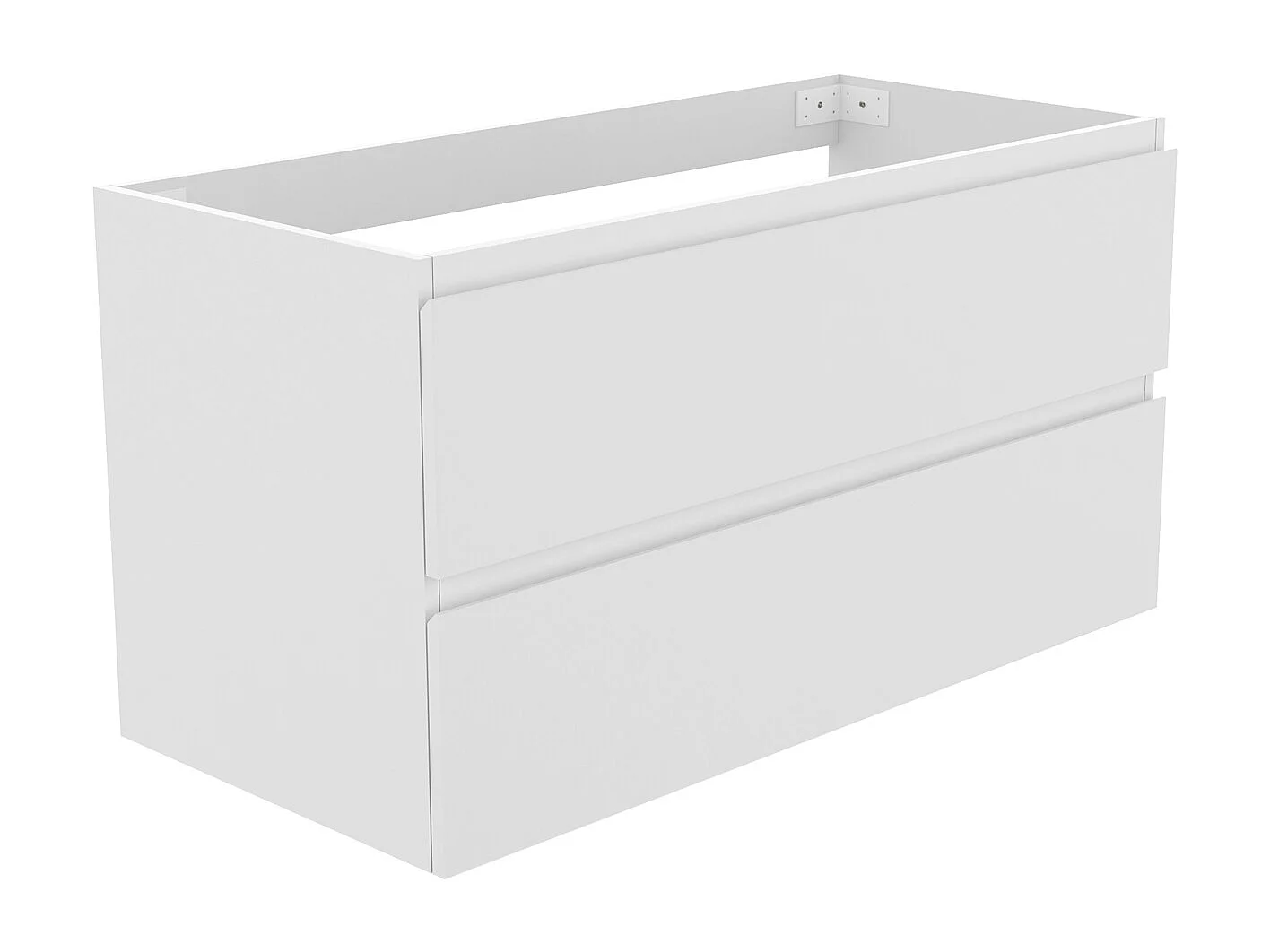 AICA Meuble Salle de Bain Blanc 100cm, suspendu avec 2 tiroirs, sans compter vasque