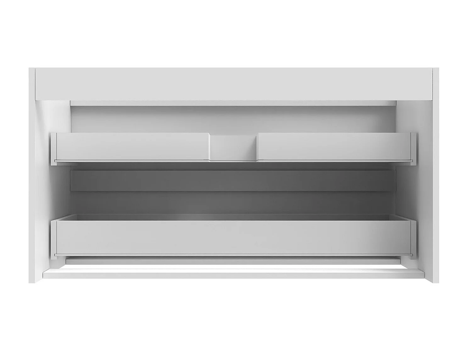 AICA Meuble Salle de Bain Blanc 100cm, suspendu avec 2 tiroirs, sans compter vasque