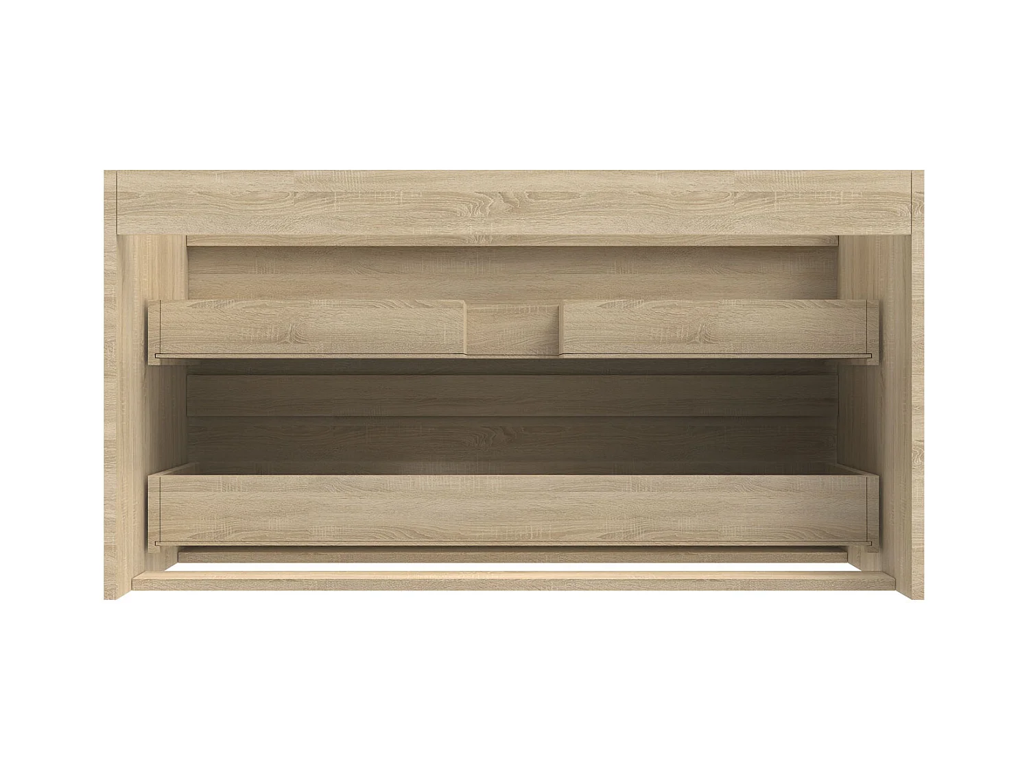 AICA Meuble Salle de Bain Chêne 100cm, suspendu avec 2 tiroirs, sans compter vasque