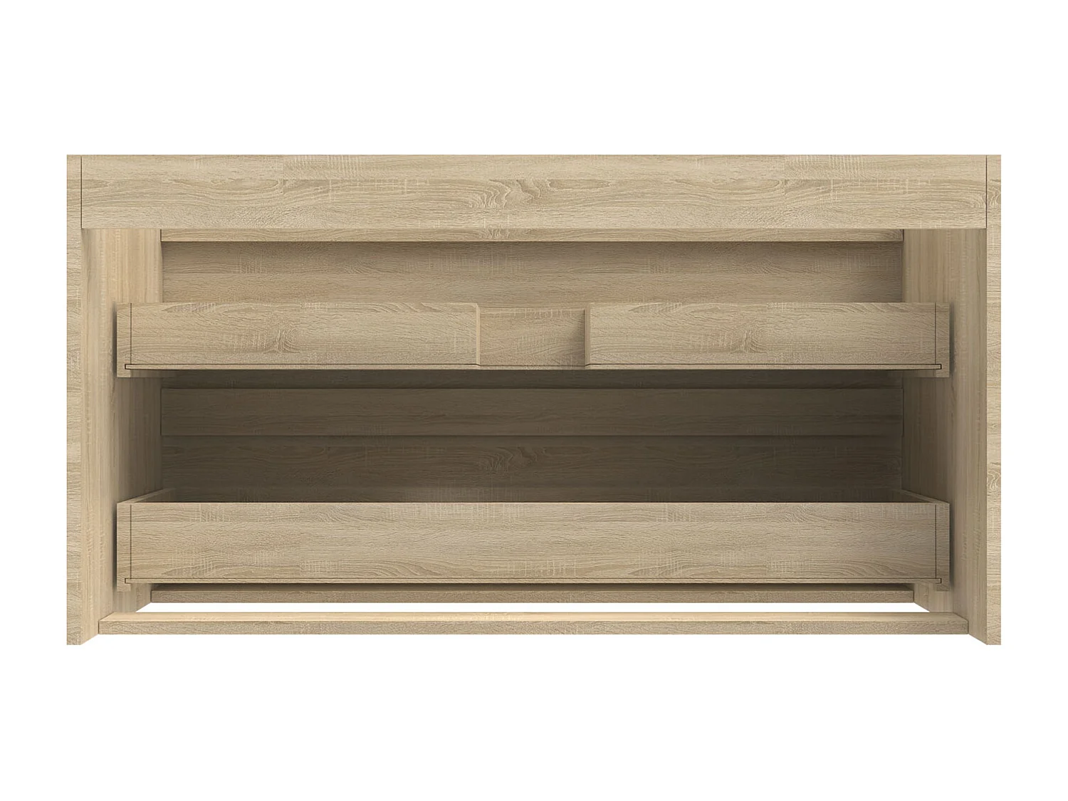 AICA Meuble Salle de Bain Chêne 100cm, suspendu avec 2 tiroirs, sans compter vasque