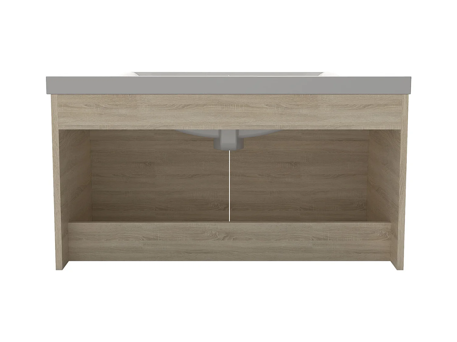 AICA Meuble Salle de Bain de rangement avec 2 portes ouvrantes, sans vasque, 79 x 45 x 40 cm, Chêne