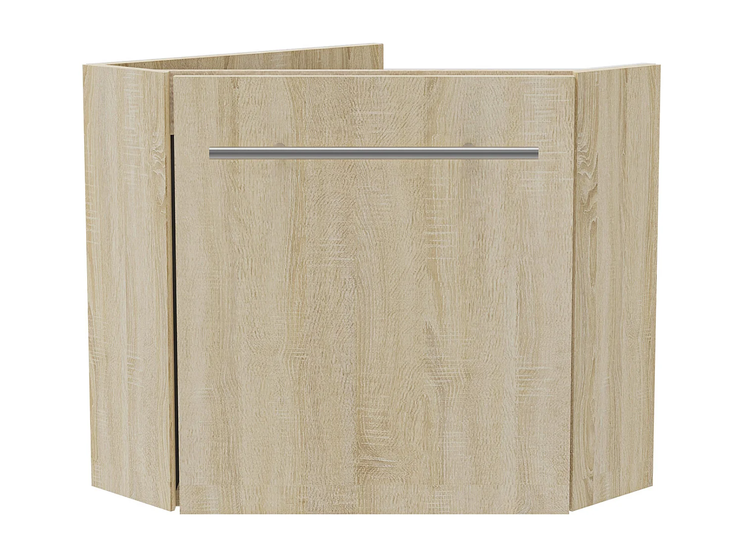 AICA Meuble Salle de Bain de Rangement Chêne，Meuble de coin en pentagone avec Tiroir, 39.5 x 39.5 x 42cm，sans vasque