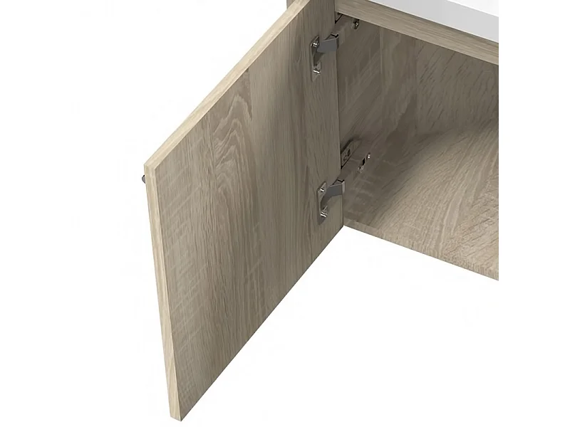 AICA Meuble Salle de Bain de Rangement Chêne，Meuble de coin en pentagone avec Tiroir, 39.5 x 39.5 x 42cm，sans vasque