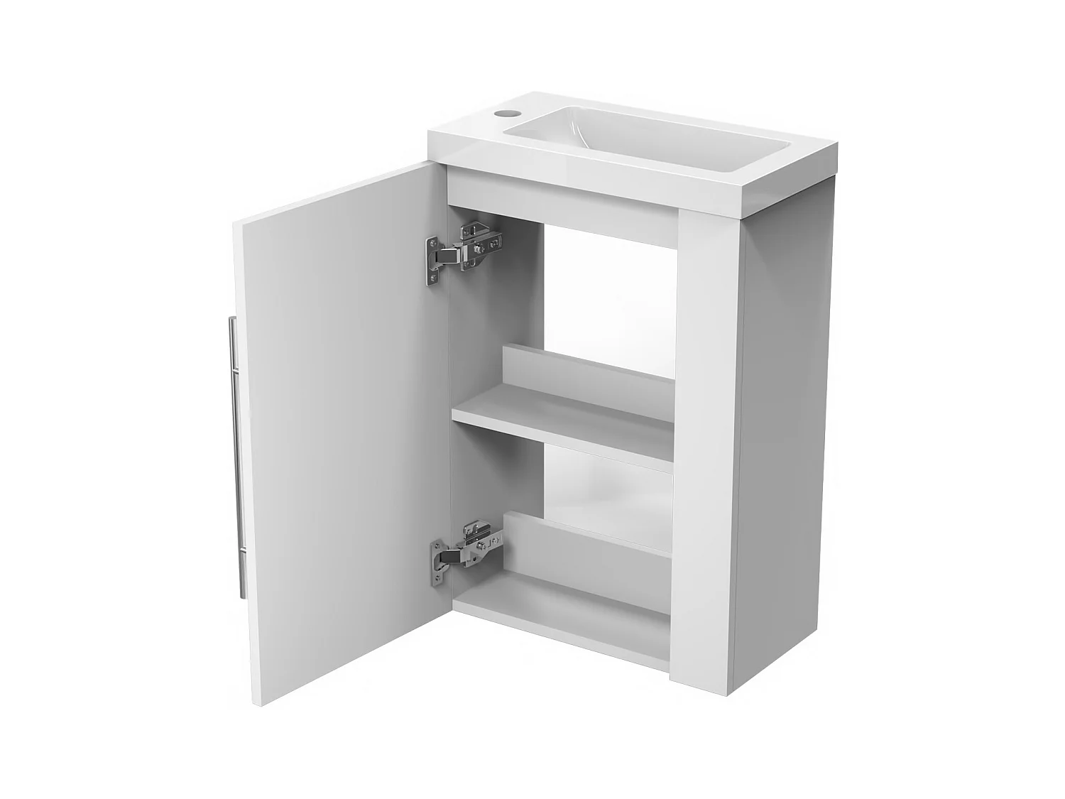 AICA Meuble Salle de Bain de Rangement avec Tiroir, 44 x 23 x 60 cm, Blanc，sans vasque