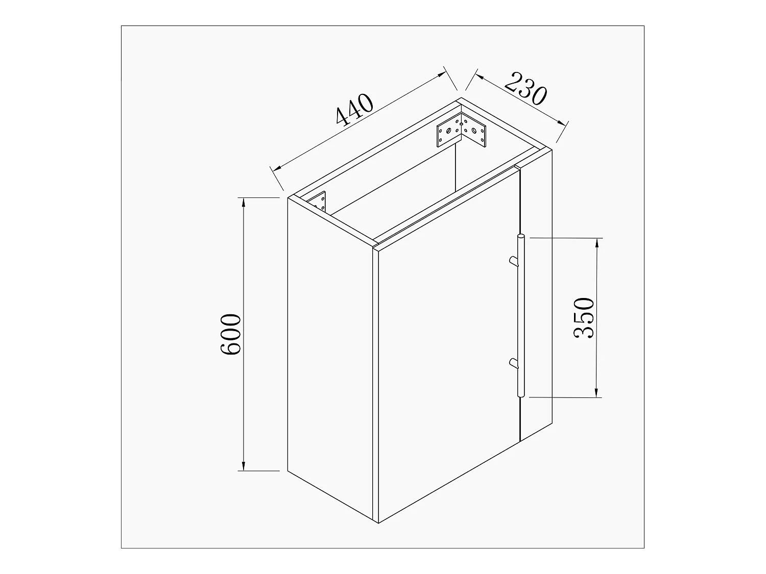 AICA Meuble Salle de Bain de Rangement avec Tiroir, 44 x 23 x 60 cm, Blanc，sans vasque
