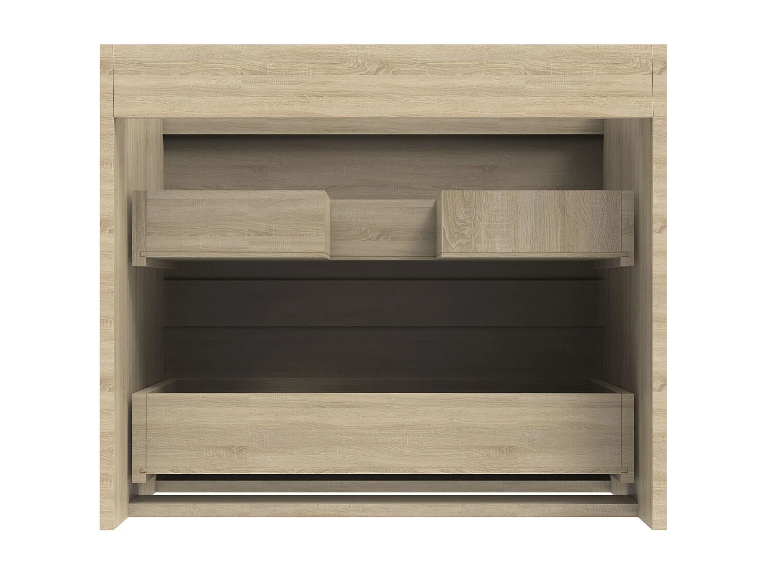 AICA Meuble Salle de Bain de rangement avec deux tiroirs, 60 x 38.5 x 52 cm, Chêne，sans vasque