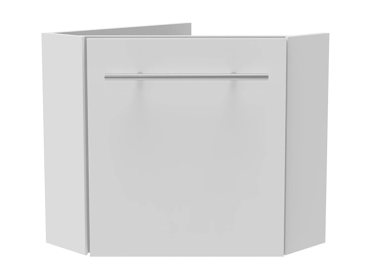 AICA Meuble Salle de Bain de Rangement Blanc，Meuble de coin en pentagone avec Tiroir, 39.5 x 39.5 x 42cm，sans vasque