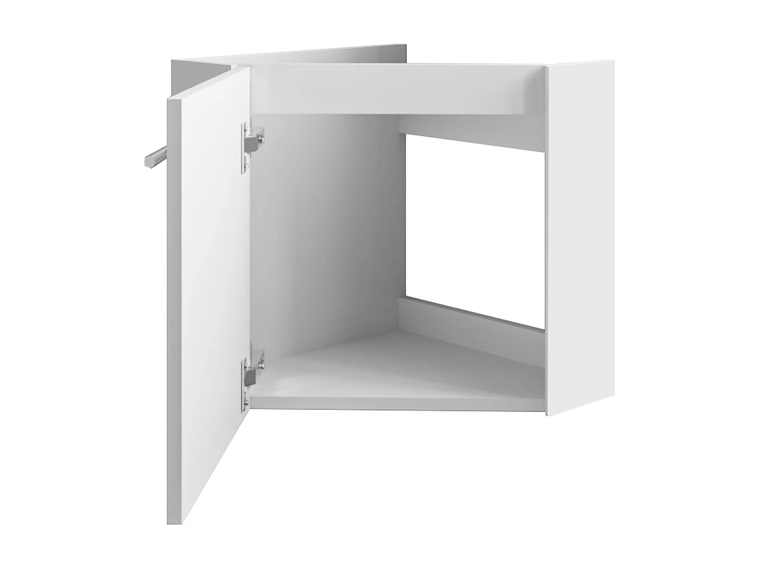 AICA Meuble Salle de Bain de Rangement Blanc，Meuble de coin en pentagone avec Tiroir, 39.5 x 39.5 x 42cm，sans vasque