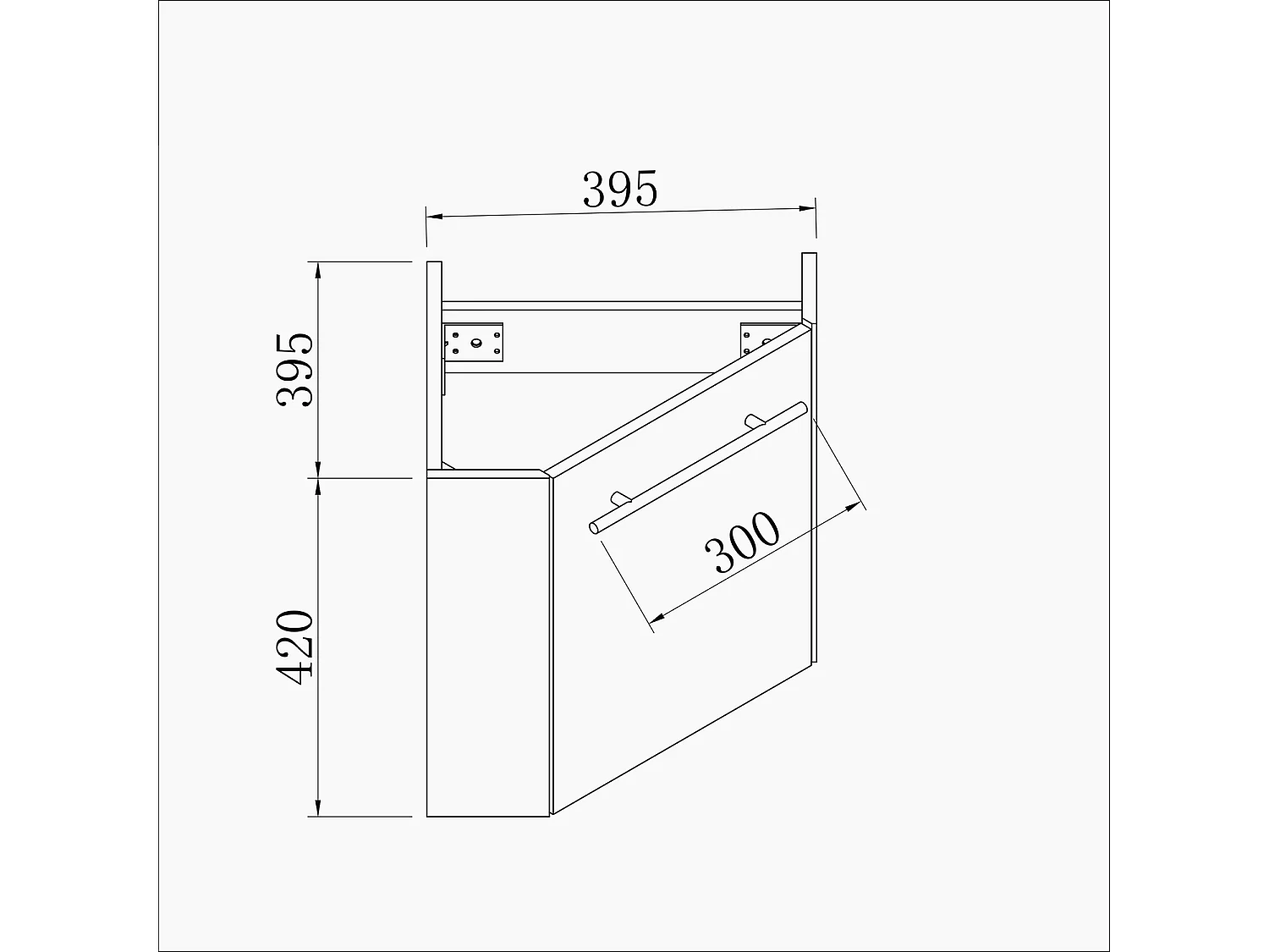 AICA Meuble Salle de Bain de Rangement Blanc，Meuble de coin en pentagone avec Tiroir, 39.5 x 39.5 x 42cm，sans vasque