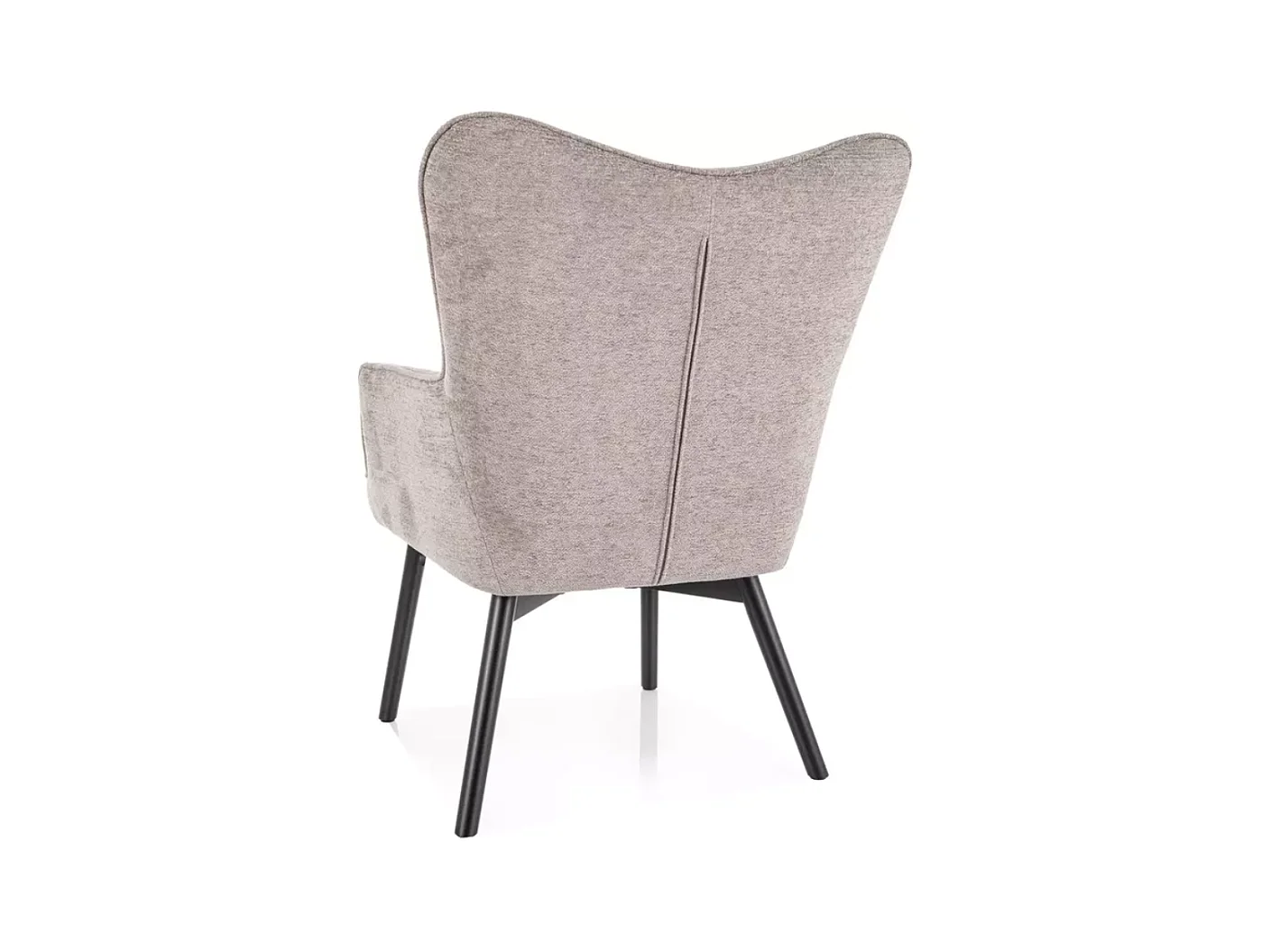 Chaise tissu beige assise rembourrée et pieds bois noir LORINDA